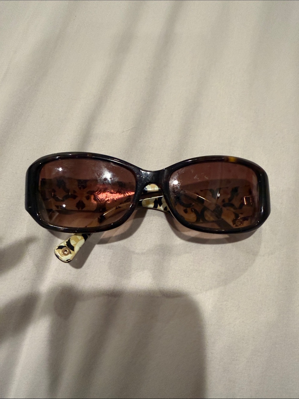 Coach Sunglasses with Brown Lenses and Gold Medallion - Picture 4 of 8